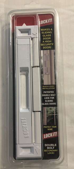 Lockit 846217014894 Black/white Double Bolt Sliding Door Lock New In Sealed Package
