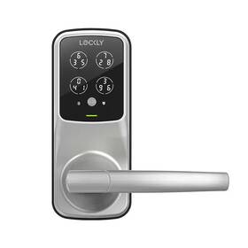 Lockly 313114024054 Model-s Satin Nickel Spring-loaded Latchbolt Smart Lock With Lever Door Handlese