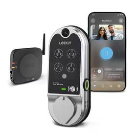 Lockly 445010690613 Vision Satin Nickel Deadbolt Wifi Smart Lock With Video Doorbell Fingerprint K