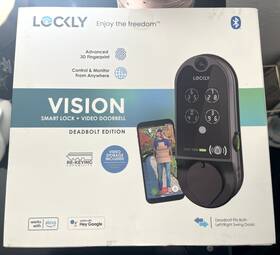 5000389565 Lockly Vision Matte Black Deadbolt Wifi Smart Lock With Video Doorbell