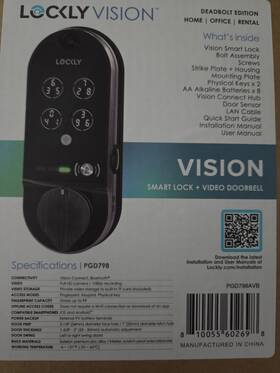 Pgd798avb Lockly Vision Deadbolt Edition Smart Lock Video Doorbell