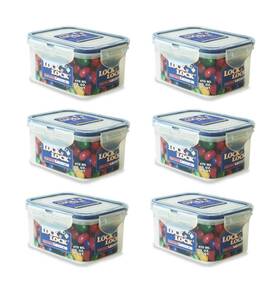 Locknlock 803733175470 Lock And Rectangular Water Tight Food Container Set Of 6 15 Oz Each