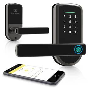S220bl-f Lockstar Smart Door Handle Deadbolt Lock App Keypad Fingerprint Scan -