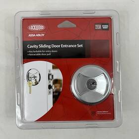 7444spdp Lockwood Keyed Pocket Door Lock Cavity Sliding Entrance Set - Chrome Plate