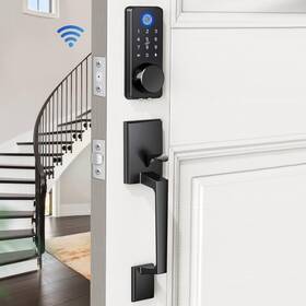 Loctian 027685758071 Wifi Front Door Lock Set - Fingerprint Smart Locks Handle Keyless Entry A