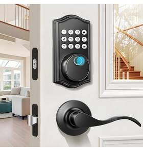 Dp01 Loucegl Keyless Entry Door Lock Deadbolt With Handle Set Fingerprint Smart Locks For