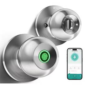 Lukyamzn 313057224276 Smart Biometric Fingerprint Door Knob In Brushed Silver