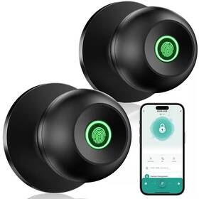 Lukyamzn 445013963936 Smart Biometric Fingerprint Door Knob In Black