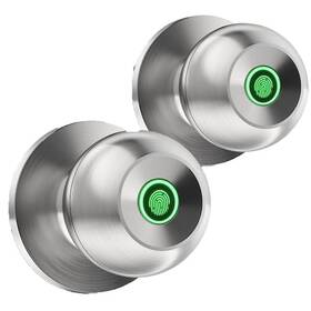 Lukyamzn 761829601129 Smart Biometric Fingerprint Doorknob In Silver