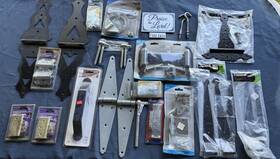 111b Lustre Line Products 21 Pieces Of Carded Hardware Hinges Latches Ect
