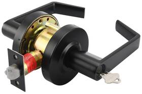 Lynn Hardware 197644022465 - Entrance Commercial Door Lock Heavy-duty Matte Black