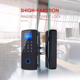 Le-005 M&f Home Solutions Electro Smart Lock Glass To Latch Tongue And Fingerprint Pw Ic Card