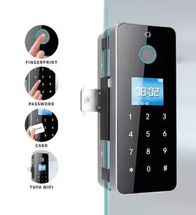 Le-009 M&f Home Solutions Smart Lock Glass To Double Hook Tongue Fingerprint Pw Ic Card
