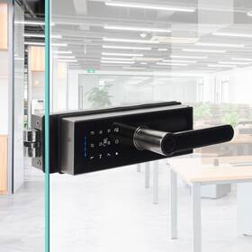 Le-012 M&f Home Solutions Lock For Frameless Glass Door - Smart With Fingerprint Password And Keys
