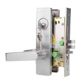 Dl-dxml70selh-us26d M Series Mortise Lock Silver Us26d 2-3/4 Inch Keyed Lever