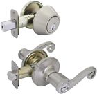 M6x2l1b Gatehouse Savannah Satin Nickel Deadbolt Keyed Entry Door Lever