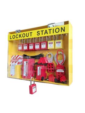 Maccann&essin 754187362528 Lockout Tagout Station Safety Kit Electrical Loto Devices - Osha Compliant Inch