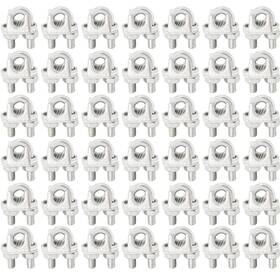 Mahiong 785378502928 50 Pack 5/16 Inch M8 Wire Rope Clamp Zinc Plated Clip Carbon Stee