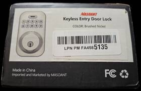 Lpnpmfa4585135 Masoant Keyless Entry Door Lock Brushed Nickle New Opened Box