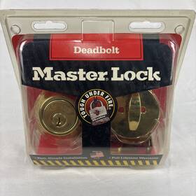 14003304kd Master Lock Vintage 1993 Brass Double Cylinder Deadbolt New Key