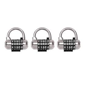 1534blkec3 Master Lock Padlock Set Your Own Word Combination 2-1/2 3 Pack Black
