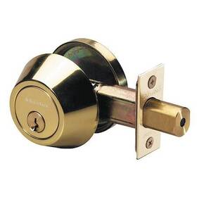 Ds0603ka Master Lock Deadbolt Polished Brass Single Cylinder