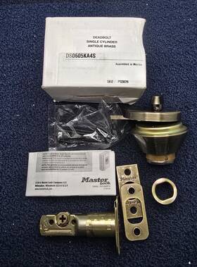 Ds0605ka4s Master Lock Deadbolt Single Cylinder Antique Brass