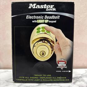 Dskp0605d Master Lock Electronic Keyless Deadbolt With Light Up Key Pad