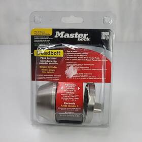 Dso0615 Master Lock Single Cylinder Deadbolt Stainless Steel Keyed-one Side New