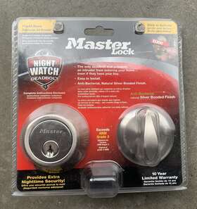 Dson0615 Master Lock Nightwatch Single Cylinder Deadbolt Satin Nickel