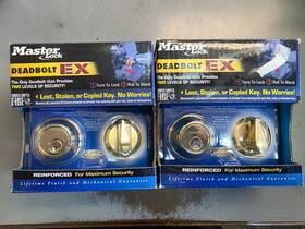 Dsrn0603p Master Lock Nightwatch Deadbolt Ex - Bright Brass Keyed Alike Pair