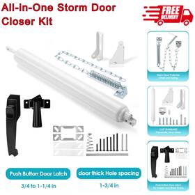 73621101 Maxxgeek All-in-one Storm Door Closer Kit -heavy-duty Latch Set And Protector Chain