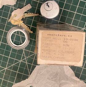 01-100 Medeco Mortise Cylinder New 626 Adams Rite Cam Brass Ul Rated 1 Inch