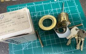 10-0200-06 Medeco Rim Cylinder New 4 Keys 10-0300 Finish Us03 Brass Ul Rated Lock