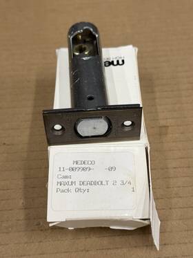 11-009909 Medeco Maxum Deadbolt 2-3/4 Inch - Antique Brass Finish
