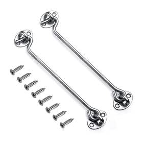 Mgoodoo 710382627589 2 Pack 10 Inch Hook And Eye Latch Heavy Duty Stainless Steel Barn Door Lock