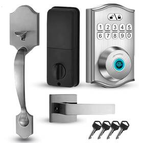 X0387 Miko Group Keypad And Fingerprint Keyless Entry Front Door Lock With Handle Set Digital E