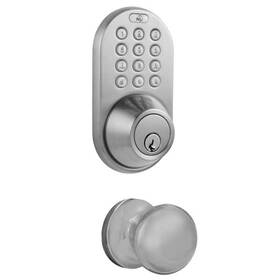 Milocks 632898030076 Satin Nickel Keyless Entry Deadbolt And Door Knob Lock Combo Pack