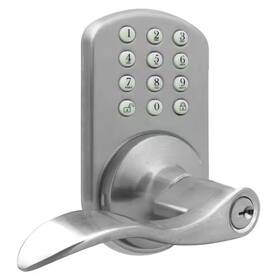 Milocks 711181763478 Satin Nickel Keyless Entry Lever Handle Door Lock With Electronic Digital Keypad