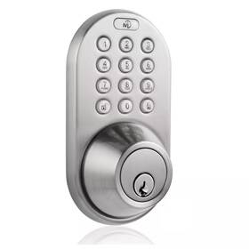 Milocks 711181766691 Satin Nickel Single Cylinder Electronic Touch Pad Deadbolt With Back-lit Keypa