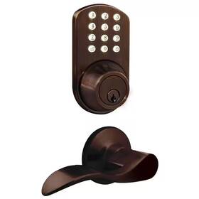 Milocks 744759444233 Keyless Entry Deadbolt Lever Handle Door Lock Oil Rubbed Bronze Digital Keypad