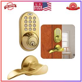 Tfl-02p Milocks Dfl-02p Digital Deadbolt Door Lock And Passage Lever Polished Brass