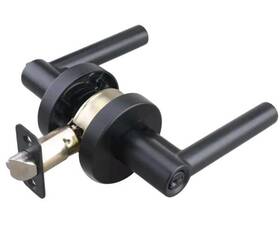 Hlk2101u19 Miseno Round Rod Lever Entrance Door Lock 2 Keys Matte Black