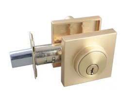 Hlk8221cb Miseno Mlk1228sb Lorton Single Cylinder Keyed Entry Deadbolt - Satin Brass