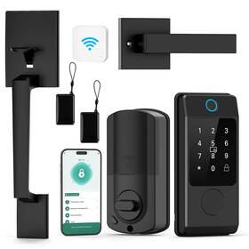 Miuedo 635405409839 Wifi Front Door Lock Sets With Handle Fingerprint Keyless Entry And Smart Ke