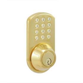 Hf-01p Morning Industry 041114559763 Inc Touchpad Electronic Dead Bolt Polished Brass 8.50 Inch X 4.70 4.20