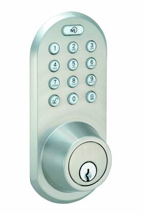 Qf-01sn Morning Industry 617407375633 3-in-1 Remote Control And Touchpad Dead Bolt Satin Nickel/black