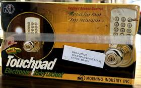 Morning Industry 632898400312 Touchpad Electronic Entry Lockset Solid Brass Keyless Nib