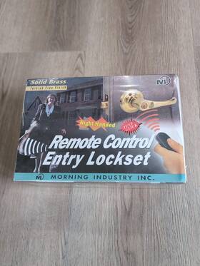 Akl-01r Morning Industry Inc Remote Control Entry Lockset Solid Brass Door Knob Lock