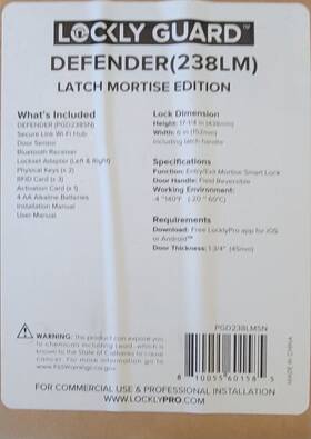 Pgd238lmsn Mortise Lockly Guard Pgd238lm Exit/entry Lever Set Rfid - Fingerprint Reader